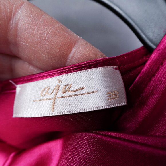 Womens Top 38 US 6 Pink Satin Retro Glam Draped Bow Loud Luxury Statement Y2K - Picture 5 of 11